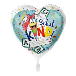 Folienballon Herz 45 cm - Schulkind