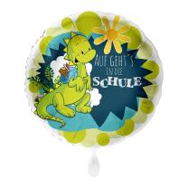 Folienballon 43 cm - Drache - Auf gehts in die Schule...