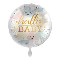 Folienballon 45 cm - hallo Baby - Wolken