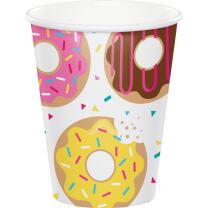 40-teiliges Party-Set - Donut - Teller Becher Servietten Trinkhalme  für 8 Kinder