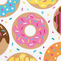 40-teiliges Party-Set - Donut - Teller Becher Servietten Trinkhalme  für 8 Kinder