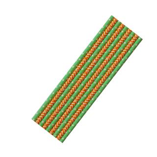 8 Papiertrinkhalme orange gemustert und türkis-weiß  gepunktet