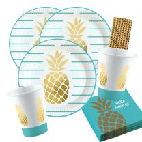 44-teiliges Party-Set Pineapple Vibes - Ananas - Teller...