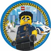 44-teiliges Party-Set Lego City - Teller Becher Servietten Papiertrinkhalme für 8 Kinder