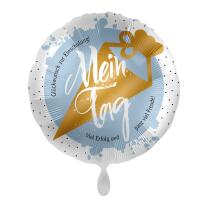 Folienballon 43 cm - Mein Tag - Schultüte hellblau