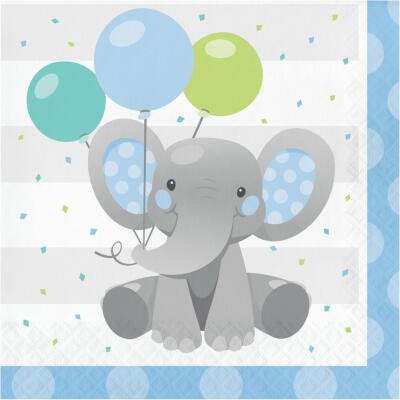 Servietten Bezaubernder Elefant blau16 Stück 33 x 33 cm