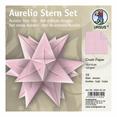 Aurelio Stern Faltblätter 15 x 15 cm - Crush Paper rosa (26)