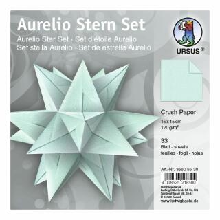 Aurelio Stern Faltblätter 15 x 15 cm - Crush Paper mint (30)