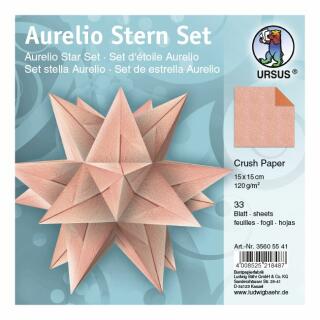 Aurelio Stern Faltblätter 15 x 15 cm - Crush Paper orange (41)