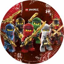 53-teiliges Party-Set Lego Ninjago - Teller Becher Servietten Girlande Partytüten Papiertrinkhalme für 8 Kinder