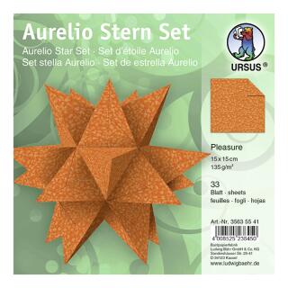 Aurelio Stern Set Faltblätter 15 x 15 cm - Pleasure orange