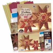 Karen Marie - Star Quilling Laternen Angela und Gabriella - rot/gold - 548 Teile