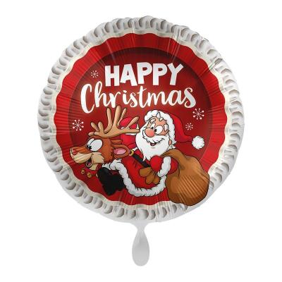 Folienballon 45 cm - Happy Christmas - Weihnachtsmann