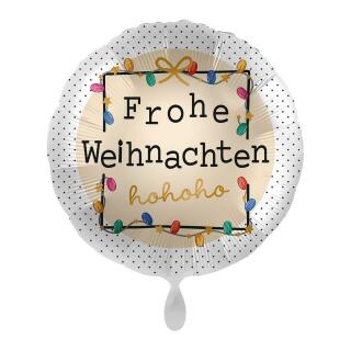 Folienballon 43 cm - Frohe Weihnachten hohoho