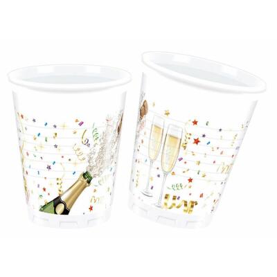 Silvester Party - Becher Kunststoff, 8 Stück, 0,2 l