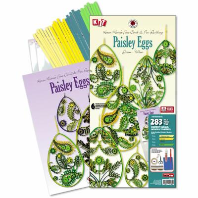 Karen Marie - Quilling Set Paisley Eier grün/gelb - 283 Teile