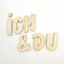 Holzbuchstabe - D Blockschrift in verschiedenen Größen