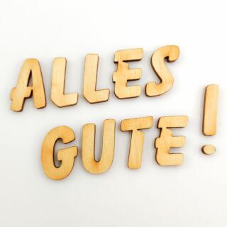 Holzbuchstabe - I Blockschrift in verschiedenen Größen