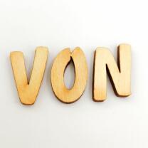 Holzbuchstabe - N Blockschrift in verschiedenen Größen