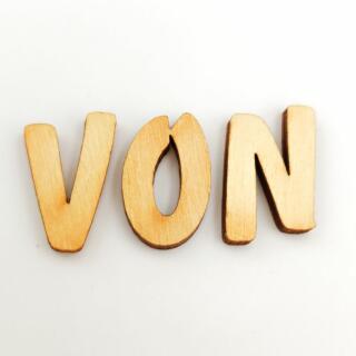 Holzbuchstabe - V Blockschrift in verschiedenen Größen