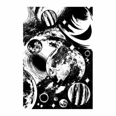 Efco (183) clear stamps Stempel Set - Weltall