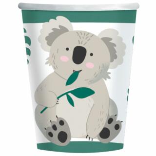 40-teiliges Party Set Koala - Teller Becher Servietten Papiertrinkhalme  für 8 Kinder