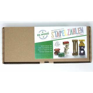 RE-Wood® Stapelzahlen in Montessori Farben - 100er Zahlenraum