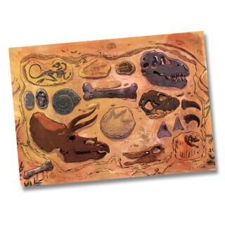 50-teiliges Party-Set - Dinosaurier - Teller Becher Servietten Platzsets Papiertrinkhalme für 6 - 8 Kinder