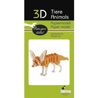 3D Wüstenfuchs Papiermodell