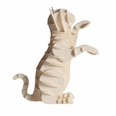 3D weiße Katze Papiermodell