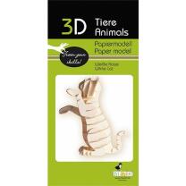 3D weiße Katze Papiermodell