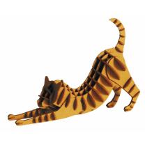 3D rotbraune Katze Papiermodell