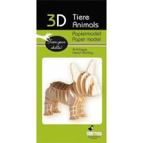 3D Bulldogge Papiermodell