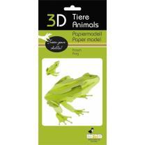 3D Frosch Papiermodell