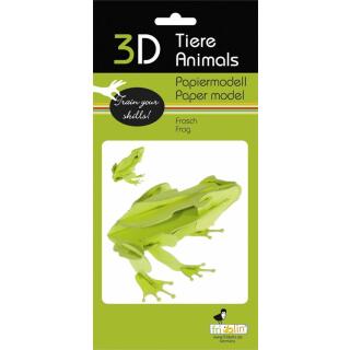 3D Frosch Papiermodell