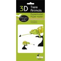 3D Chamäleon Papiermodell