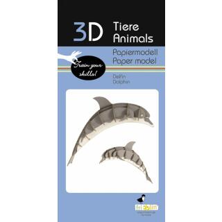3D Delfin Papiermodell