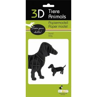 3D Hund  Papiermodell