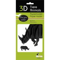 3D Nashorn Papiermodell