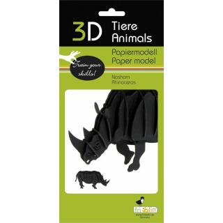 3D Nashorn Papiermodell