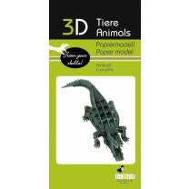 3D Krokodil Papiermodell