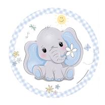 Baby Elefant - Pappteller, 8 Stück - Babyparty