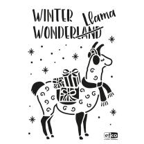 Schablone / Stencil DIN A4 - Winter Wonderland Lama