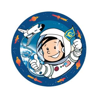 44-teiliges Party Set - Astronaut Flo Teller Becher Servietten Trinkhalme für 8 Kinder