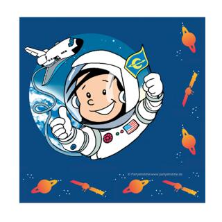 44-teiliges Party Set - Astronaut Flo Teller Becher Servietten Trinkhalme für 8 Kinder