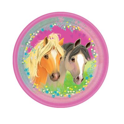 Pferde - Pretty Pony -  Pappteller, 8 Stück 23 cm