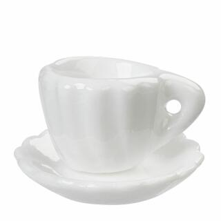 Kaffeetasse Keramik weiß  - ca. 1,8 cm