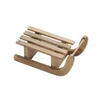 Miniatur-Schlitten - Holz braun 7 x 3,6 x 2,3 cm