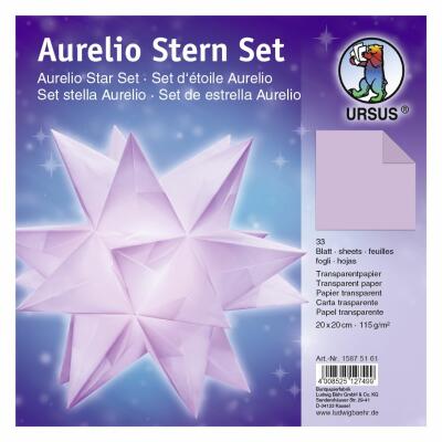Aurelio Stern Set Faltblätter Transparentpapier lila 20 x 20 cm (61)