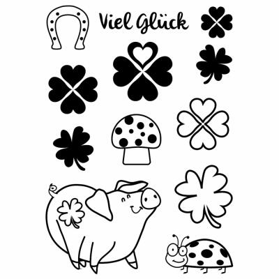 Efco (941) clear stamps Stempel Set - Viel Glück